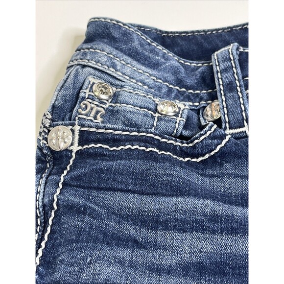 Miss Me Jeans Mid-Rise Tailored Boot Jeans Size 24 Y2K Pocket Flap - Picture 4 of 9